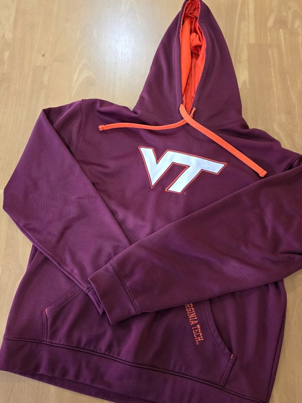 Virginia Tech Men's Knights Apparel Pullover Hoodie Polyester Maroon Size Large